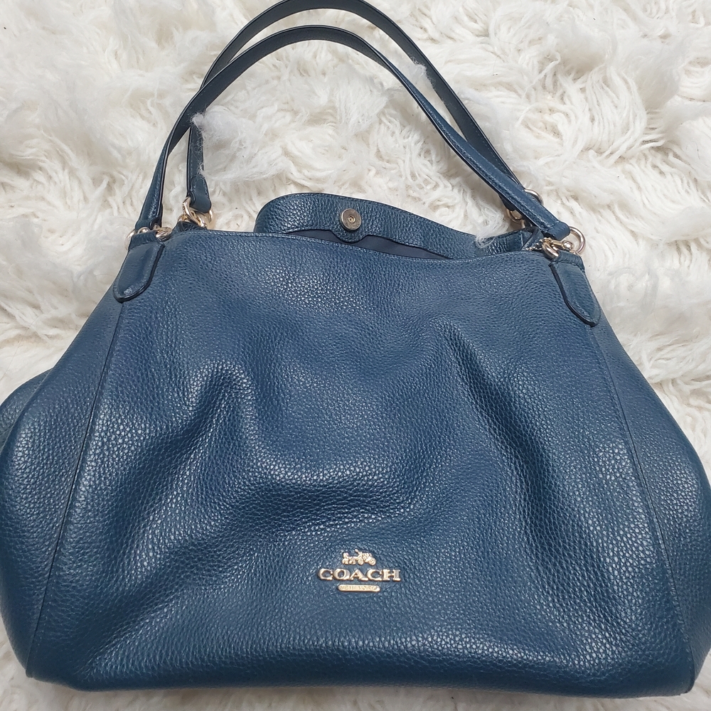 Coach Blue Leather Shoulder Bag - Picture 4 of 6
